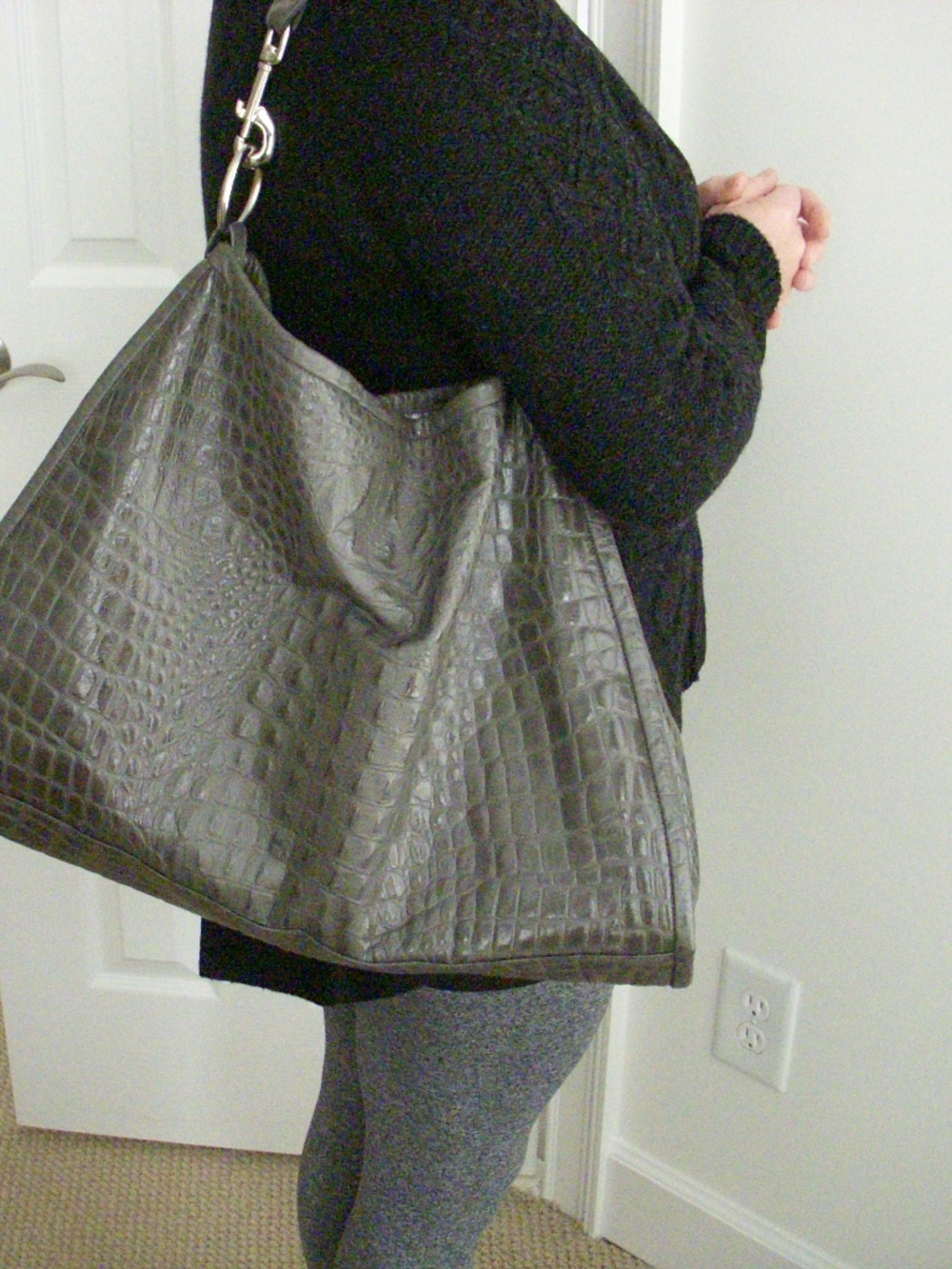 Purse leather alligator theme
